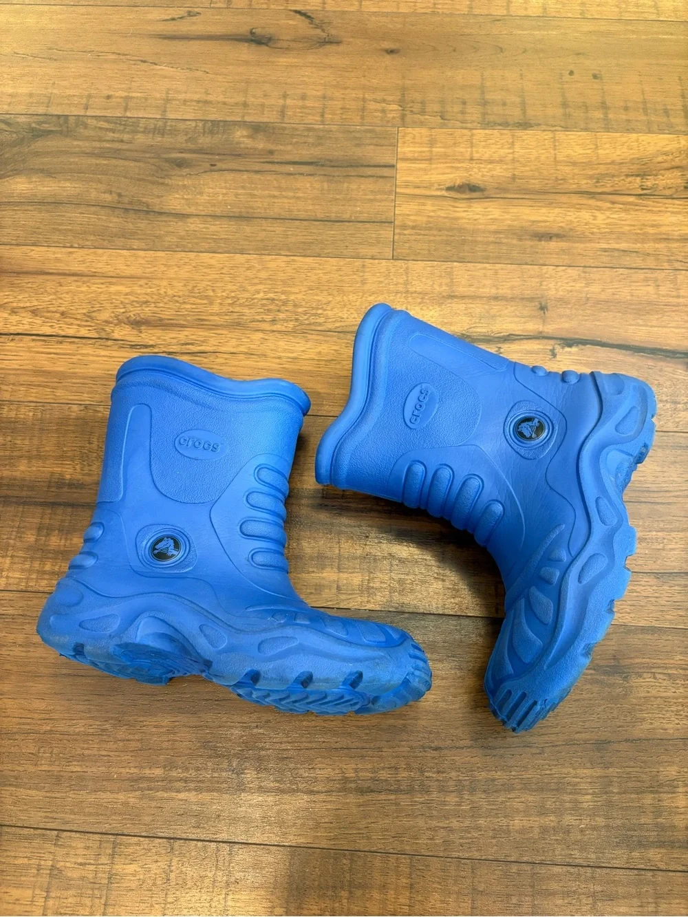 Crocs Georgie Rain Boots Youth Slip On Waterproof Outdoor Blue M2 W4
